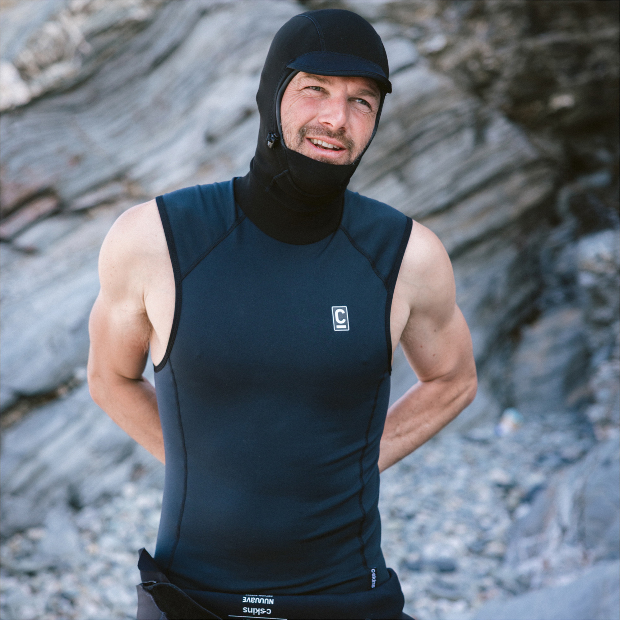 2025 C-Skins Mens Thermal Skins Hooded Vest C-HDIMHC - Black